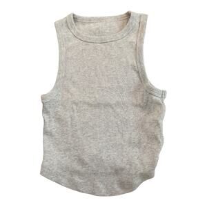 Aerie Ribbed Racerback‎ Tank Top Light Grey XS